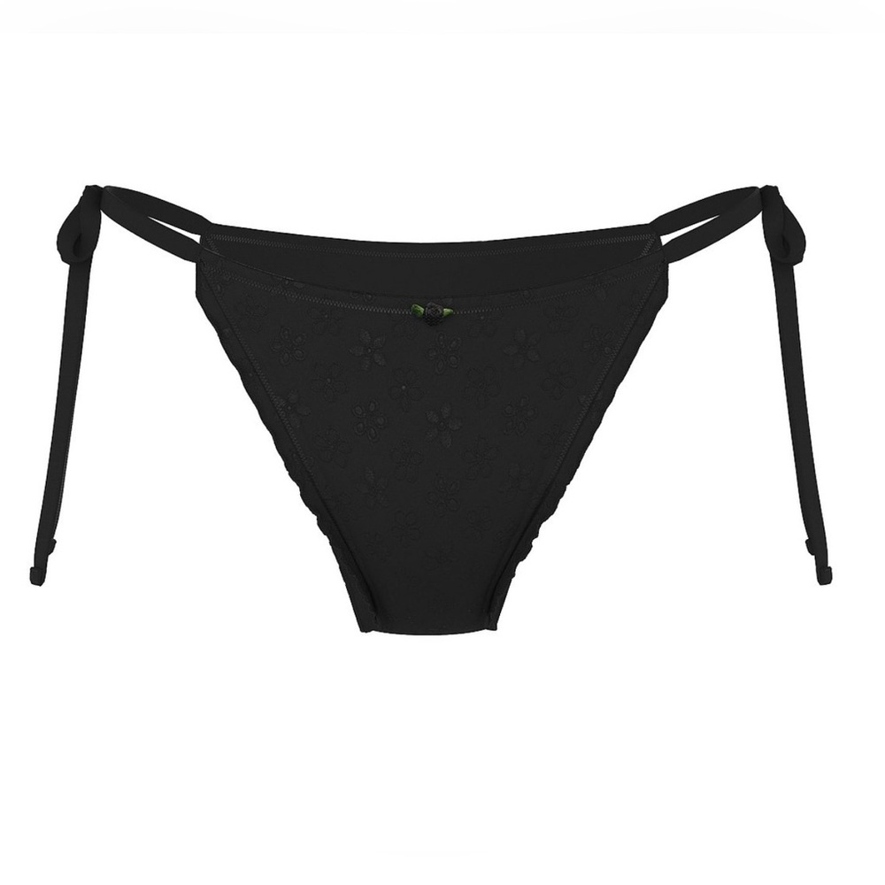 PINK Victoria's Secret Black Tie-Side Bikini Bottom